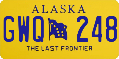 AK license plate GWQ248