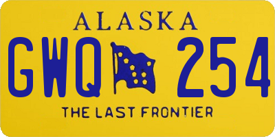 AK license plate GWQ254