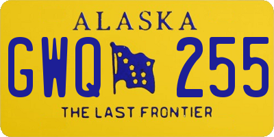 AK license plate GWQ255