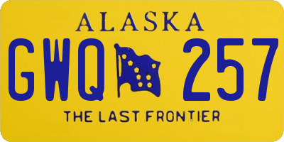 AK license plate GWQ257