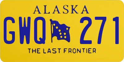 AK license plate GWQ271