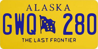AK license plate GWQ280