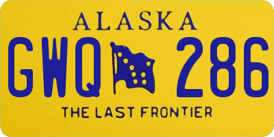 AK license plate GWQ286