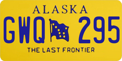 AK license plate GWQ295