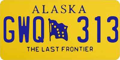 AK license plate GWQ313