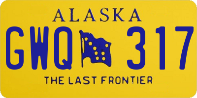 AK license plate GWQ317