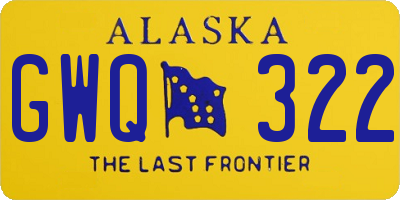AK license plate GWQ322