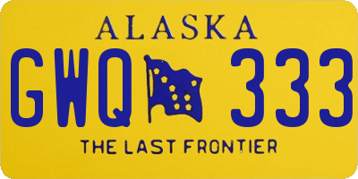 AK license plate GWQ333