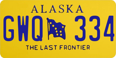 AK license plate GWQ334