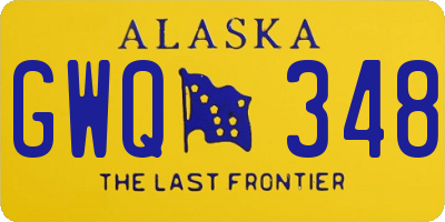 AK license plate GWQ348