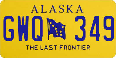 AK license plate GWQ349