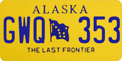 AK license plate GWQ353