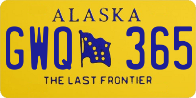 AK license plate GWQ365
