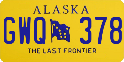 AK license plate GWQ378