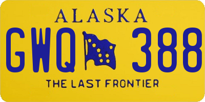AK license plate GWQ388