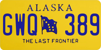 AK license plate GWQ389