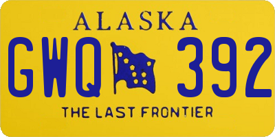 AK license plate GWQ392