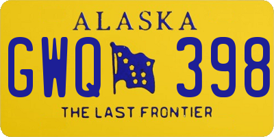 AK license plate GWQ398