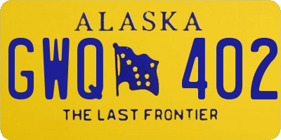 AK license plate GWQ402