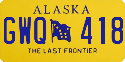 AK license plate GWQ418