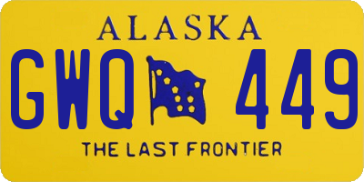 AK license plate GWQ449