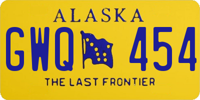 AK license plate GWQ454