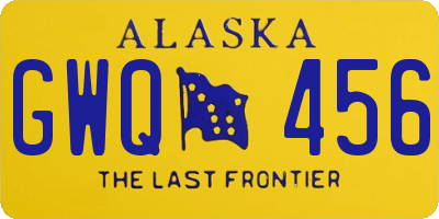 AK license plate GWQ456