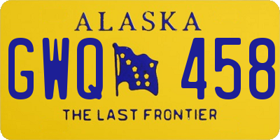 AK license plate GWQ458