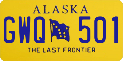 AK license plate GWQ501