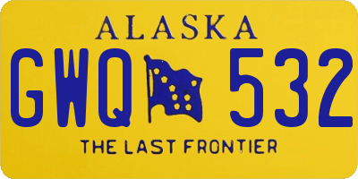 AK license plate GWQ532