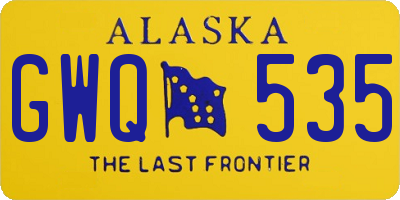 AK license plate GWQ535