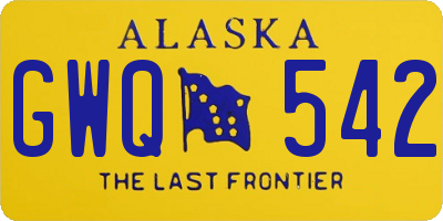 AK license plate GWQ542
