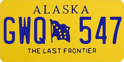 AK license plate GWQ547