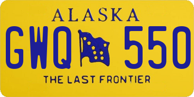 AK license plate GWQ550