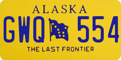 AK license plate GWQ554