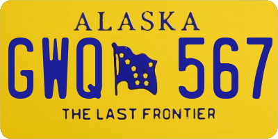 AK license plate GWQ567