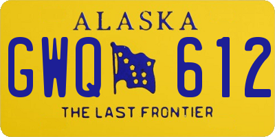 AK license plate GWQ612