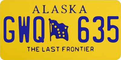 AK license plate GWQ635