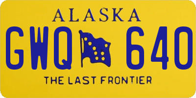 AK license plate GWQ640