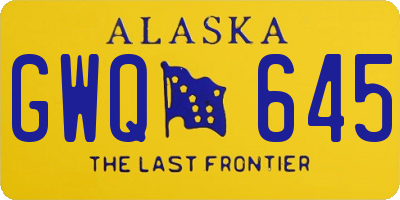 AK license plate GWQ645