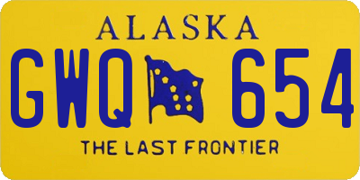 AK license plate GWQ654