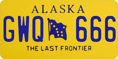 AK license plate GWQ666
