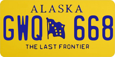 AK license plate GWQ668