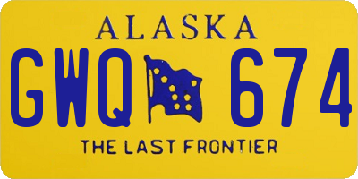 AK license plate GWQ674