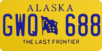AK license plate GWQ688