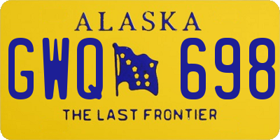 AK license plate GWQ698