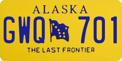 AK license plate GWQ701