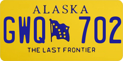 AK license plate GWQ702