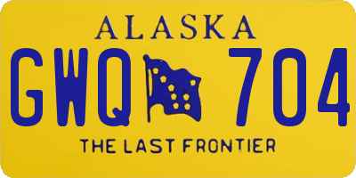 AK license plate GWQ704