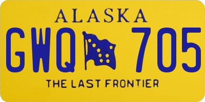 AK license plate GWQ705